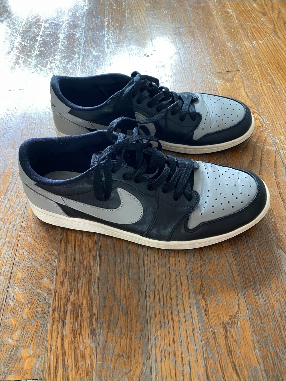 Nike Men’s Air Jordan 1 Low-Top Sneakers - Black and Gray